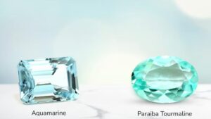Both aquamarine and paraiba tourmaline gemstones